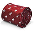 maroon red tie with white stag deer silhouette design